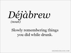 the words dejabrew are written in black and white on a white background