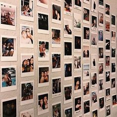 the wall is covered with many different pictures