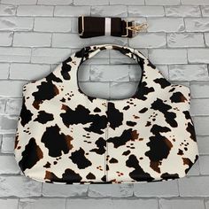 Ah Adorned Cow Print Handbag. Faux Leather. Creme & Brown Cow Design. Pockets & Adjustable Detachable Crossbody Strap Separate Pockets And Compartments New. Never Used. No Tags Please See Pictures For Details & Measurements As They Are Part Of The Description. Thanks For Looking! . Bundle Other Items & Save On Shipping! Bb33 White Faux Leather Satchel With Adjustable Strap, Cow Print Leather Bag For Daily Use, Leather Cow Print Bag For Everyday Use, Trendy Cow Print Bags For Everyday Use, White Tote Satchel For Day Out, Brown Double Handle Shoulder Bag For Day Out, White Leather Shoulder Bag For Day Out, White Faux Leather Bag With Removable Pouch, White Faux Leather Tote Satchel