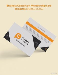 two business cards mock up on top of each other with an orange and black design