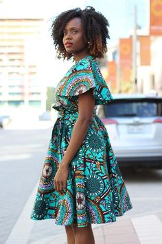 African Print Wrap Dress, Kitenge Dress, African Outfits, African Print Dress Ankara, Circle Dress, Plank Workout, Naeem Khan