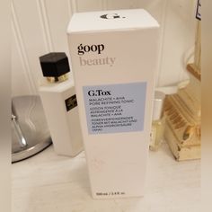 Goop Beauty G.Tox Malachite + Aha Pore Refining Tonic Highly Active Skin Smoothing Treatment Help Replenish And Soften Skin And Overtime Pores Appear Tighter. New In Box, Never Used. Please See Photos For Details, Photos Are Part Of Description. Thank You For Looking And Shopping,Please Check Out My Other Pieces And Bundle And Save Nb Tea Tree Toner, Pixi Skintreats, Thrive Causemetics, Skin Essence, Clinique Moisture Surge, Beauty Water, Face Spray, Clinique Moisturizer, Facial Soap