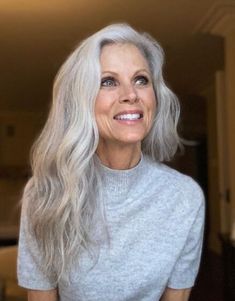 Long Hair Older Women, Long Silver Hair, Carmen Dell'orefice, Growing Your Hair Out, Grey White Hair, Grey Hair Styles For Women