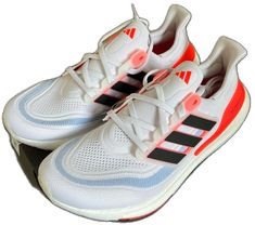 White Adidas Sneakers For Marathon, Adidas Primeknit, Adidas Boost, Ultra Boost, Adidas Ultra Boost, White Adidas, Adidas Shoes, Adidas Men, Pink White