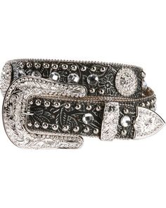 Blazin Roxx Black Tooled Concho Belt, Black Nocona Belt, Western Bling, Cowgirl Belts, Bling Belts, Concho Belt, Rhinestone Belt, Leather Floral, Studded Belt, Western Belts