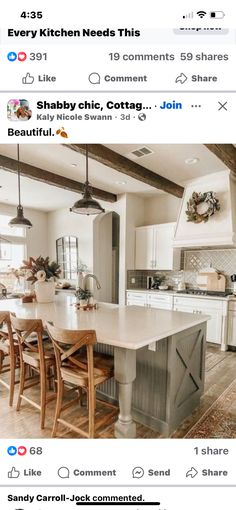 an instagramted photo of a kitchen and dining room