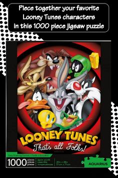 an advertisement for looniy tunes with bugs and other cartoon characters on the front