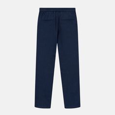 Style No. LDM501102-477477 Color: Blueprint Blue Casual pants in structured poly-blend twill with formal closure, elastic wasit and drawstring. 63% Recycled Polyester, 32% Viscose, 5% Elastane. Two tone dobby weave. Stretchy drawstring & button waist. Back welt pockets. Straight leg. Slightly cropped ankle. Regular fit. Les Deux Como Tapered Drawstring Structured Pants. Casual Pull-on Straight Leg Dress Pants, Casual Straight Leg Dress Pants With Pull-on Style, Casual Tapered Leg Pull-on Dress Pants, Navy Relaxed Fit Bottoms For Business Casual, Relaxed Fit Navy Pants With Elastic Waistband, Casual Navy Pants With Welt Pockets, Navy Bottoms With Pockets And Straight Hem, Navy Casual Pants For Business Casual, Navy Casual Dress Pants For Business Casual