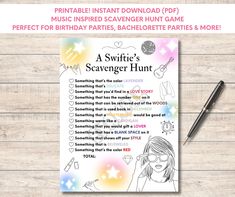 a swiffie's scavenger hunt printable