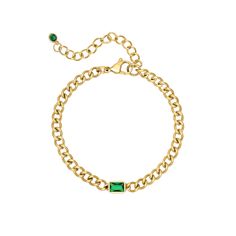 Named after one of Saturn’s moons, the Dione Bracelet features a bezel set, emerald cut stone on a thick stainless steel chain. Perfect for layering or wearing on its own. Available in 4 colors. Green Bracelet, Green Emerald, Blue Bracelet, Cz Stone, Steel Chain, Classic Vintage, Stainless Steel Chain, Bezel Setting, Emerald Cut