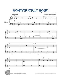 the sheet music for honeysuckle rose