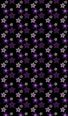 purple and white stars on a black background