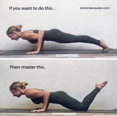 a woman doing planks on her stomach with the caption if you want to do this, then master this