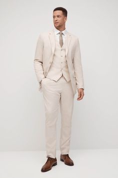 Tan Groomsman Pants by SuitShop | Birdy Grey White And Brown Groom Suit, Men’s Tan Suit, Beige Suit Men, Light Tan Suit, Tan Groomsmen Suits, Tan Groomsmen, Grey Suit Pants, Tan Suits, Tan Suit Jacket