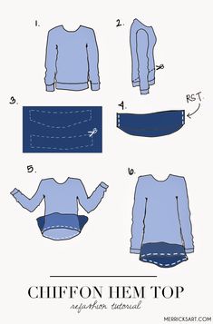 the instructions for how to sew an unisex sweater