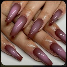 Pink Ombre Nails, Ombre Nail Designs, Shiny Nails, Nails Polish, Dream Nails, Pretty Acrylic Nails, Dope Nails