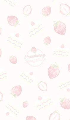 a white background with pink strawberries on it