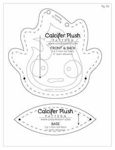 an image of a pattern for a stuffed animal that is in the shape of a frog