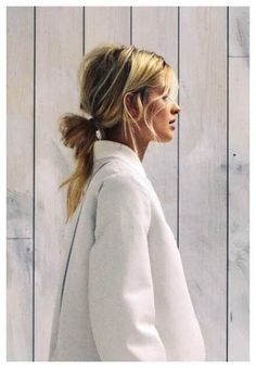 Loose low pony-bun