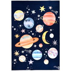 the solar system with stars and planets painted on it