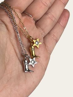 DETAILS
Base Material: Copper
Plating Material: Sterling Silver
Plating Process: Double Plating Cowboy Star, Copper Plating, Star Necklace Silver, Star Necklace Gold