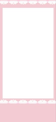 a pink frame with white lace on the edges and an empty space in the middle