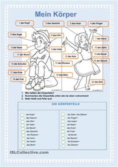 the german language worksheet for children with pictures and instructions to learn how to use it