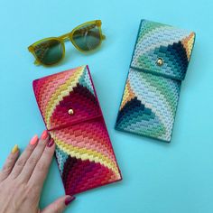 Summer Breeze Sunglasses Case Bargello Needlepoint, Wool Tapestry, Color Kit, Needlepoint Kits, Summer Breeze, Color Effect, Pdf Patterns, Craft Patterns, Tapestry Needle