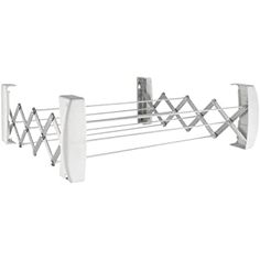 a metal rack with two clothes rails attached to it