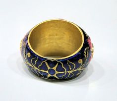 Vintage 22K Solid Gold Enamel Work and set with large Uncut Diamond polki Ring. Beautiful collection piece in very good condition. Usa Ring Size-6.5 ( we can adjust size), width -16.5 mm, weight-11.300 grams. Traditional Gold Enamel Ring Gift, Traditional Gold Enamel Ring As Gift, Traditional Gold Enamel Ring For Gift, Traditional Gold Enamel Ring For Ceremonial Occasions, Traditional Hallmarked Enamel Ring For Gift, 22k Gold Bangles, Sterling Silver Bangle Bracelets, Enamel Ring, Uncut Diamond