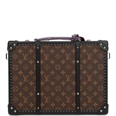 This extremely limited edition, 1 of 15, LV x Virgil Abloh Zoooom with Friends Essential Trunk is of monogram canvas with silver tone hardware and features various "friends" characters on the front, black leather trim, leather removable strap with silver tone hardware, purple leather top handle and luggage tag and double clasp closures.The interior is lined in black leather and has a single zipper pocket, two slip pockets, a larger slip compartment and a strap.Origin: FranceCondition: New and ne Louis Vuitton Trunks, Friends Characters, Purple Leather, Virgil Abloh, Exclusive Bag, Luggage Tag, Handbag Backpack, Luggage Tags, Leather Top