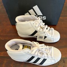 Brand New With Tags And Box. Gold Accents Adidas Originals Shoes, Adidas Shoes Originals, Gold Accents, Wedge Shoes, Adidas Women, Womens Shoes Sneakers, Adidas Originals, White Black, White And Black