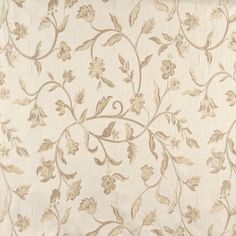 a white and gold wallpaper with floral design on the outside, including leaves and flowers