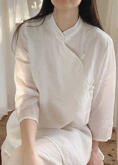 White Chinese Button Cotton Shirt Tops Side Open SpringFabric: Cotton BlendedSize & Fit: Fit: This garment fits true to size.Length: Size S measures 26.91"from shoulder to hemBust: Great for any cup size. Waist: Loose Fit. Comfortable room throughout midsection.Hip: Loose Fit - room for hips. Hand Wash Cold. Stand Collar Blouse With Buttons For Summer, Summer Blouse With Stand Collar And Buttons, Cotton Blouse With Relaxed Fit And Stand Collar, Relaxed Fit Cotton Blouse With Stand Collar, Casual White Blouse With Stand Collar, Spring Shirt With Relaxed Fit And Stand Collar, White Stand Collar Top For Summer, White Blouse With Stand Collar And Buttons, White Half Sleeve Blouse With Buttons