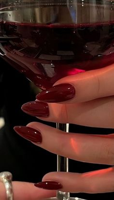 Dark Red Nails, Red Nail Polish, Minimalist Nails, Classy Nails, Dream Nails