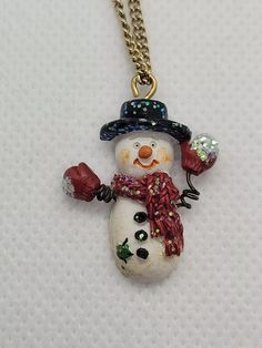 Vintage Snowman Necklace 1" Mittens Christmas Jewelry Holiday Accessory | eBay Snowman Necklace, Vintage Snowman, Christmas Jewelry, Vintage Holiday, Necklace Chain, Chains Necklace, Christmas Holidays, Chain, Christmas