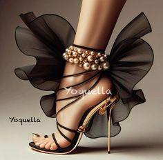 #black #Super #elegant #sandals  , #stilettos #heels AI generated by Cammoranesi Cristina Fancy Sandals, Killer Heels, Kinds Of Shoes