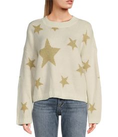 From Takara&#x2C; this sweater features: Allover star printCrewneckLong sleevesPullover stylingAcrylic/polyester/metallicMachine wash/tumble dryImported Celestial Style, Star Sweater, Dillard's, Star Print, V Neck Sweater, Long Sleeve Pullover, Vneck Sweater, Pullover Styling, Neck Sweater