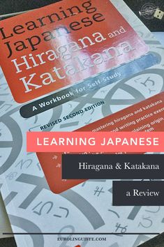 two books on learning japanese and the workbook for beginners by hiragama & kakakana