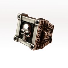 Fenris Skull Tomb Ring Silver Silver biker rocker style skull ring with gothic architectural details, black crystals.Metal: Silver alloySize: 10 Includes velvet gift bag. Need a gift box? We have those too! Black Metal Skull Ring Symbolic Style, Symbolic Black Metal Skull Ring, Black Metal Skull Ring Gift, Black Metal Skull Ring As Gift, Black Metal Skull Ring For Gift, Edgy Silver Skull Ring As Gift, Punk Style Black Skull Ring Gift, Edgy Silver Skull Ring For Gift, Black Symbolic Skull Ring For Halloween