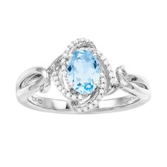 Upgrade your jewelry collection with this Women's 7mm X 5mm Oval Genuine Aquamarine Ring with 1/10 CTW White Diamond Sterling Silver Ring. Upgrade your jewelry collection with this Women's 7mm X 5mm Oval Genuine Aquamarine Ring with 1/10 CTW White Diamond Sterling Silver Ring. Ring Width: 12.30 mm 5/8 ct. Packaging: boxed Center Stone Size: 7mm X 5mmSTONE DETAILS 1/10 ct. Stone color: aqua blue Gemstones may have been treated to enhance their appearance. Special care may be required. Please visi Oval Blue Topaz Diamond Ring With Accents, Anniversary Oval Blue Topaz Diamond Ring, White Gold Oval Topaz Ring For Anniversary, Oval Blue Topaz Diamond Ring, Oval White Gold Topaz Ring For Anniversary, Oval White Gold Birthstone Ring For Formal Occasions, Oval White Gold Topaz Anniversary Ring, Formal Oval White Gold Birthstone Ring, Oval Topaz Ring With Diamond Accents For Anniversary