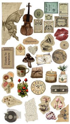 an assortment of different items are shown in this image