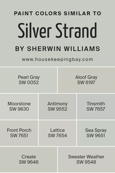 Colors Similar to Silver Strand SW 7057 by Sherwin Williams Sweater Weather Sherwin Williams, Sw Pearl Gray, Aloof Gray Sherwin Williams, Front Porch Lattice, Aloof Gray, Porch Lattice, Sherwin Williams Gray, Trim Colors, Silver Strand