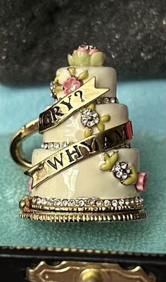 New Juicy Couture Wedding Cake Charm for Bracelet or Necklace Box# 30 | eBay Wedding Cake Charm, Juicy Charms, Juice Couture, Juicy Couture Charms Bracelet, Character Board, Juicy Couture Charms, Couture Wedding, Necklace Box, Girly Jewelry