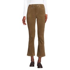 Add these corduroy pants to your fall line-up for easy dressing. Made with a stretchy cord fabric, they have classic design details that will make them timeless: a zipper fly with button closure, belt loops and signature five–pockets styling. The kick crop flare leg offers plenty of styling options – wear them with boots, heel or sneakers. Stretch Corduroy Mid-rise Jeans, Stretch Mid-rise Corduroy Jeans, Stretch Corduroy Bottoms For Fall, Straight Trousers, Cropped Flares, Plus Size Shorts, Crop Pants, Hem Style, Fleece Pants