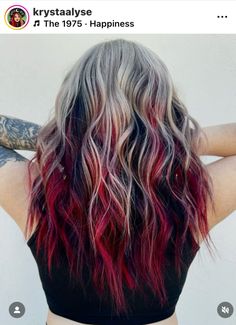 Red To White Ombre Hair, Black And Red Balayage Short Hair, Silver To Red Ombre Hair, Black And Red Ombre Hair, Black And Red Ombre Hair Short, Red Hair Tips, Exotic Hair Color, Short Ombre Hair, Red Blonde Hair