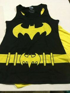 the batman tank top is black and yellow