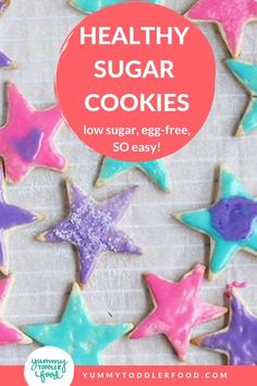 healthy sugar cookies that are low sugar, egg - free and so easy to make