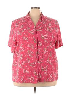 Sag Harbor Short Sleeve Blouse Size: 3X Tops - used. 100% POLYESTER, Floral | Sag Harbor Short Sleeve Blouse: Pink Floral Tops - Size 3X Cheap Forever 21 Cotton Blouse, Pink Floral Top, Sag Harbor, Pink Shorts, Short Sleeve Blouse, Pink Floral, Short Sleeves Tops, Floral Tops, Sleeve Blouse