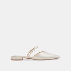 KANIKA PEARL WIDE FLATS VANILLA PEARLS Pearl Flats, Flat Booties, Wedding Shoes Flats, Trending Sandals, Bridal Shoes Flats, Tying The Knot, Leather Socks, Studded Sandals, Wedding Heels